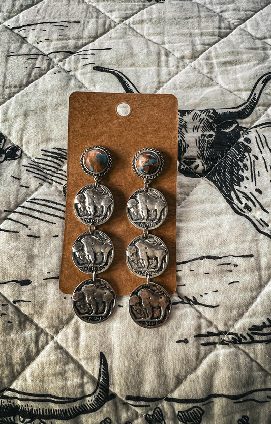 Buffalo Nickel Dangle Earrings