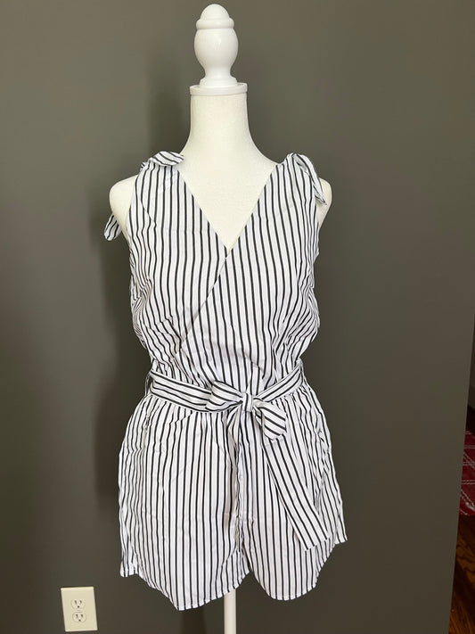 Black & White Striped Romper